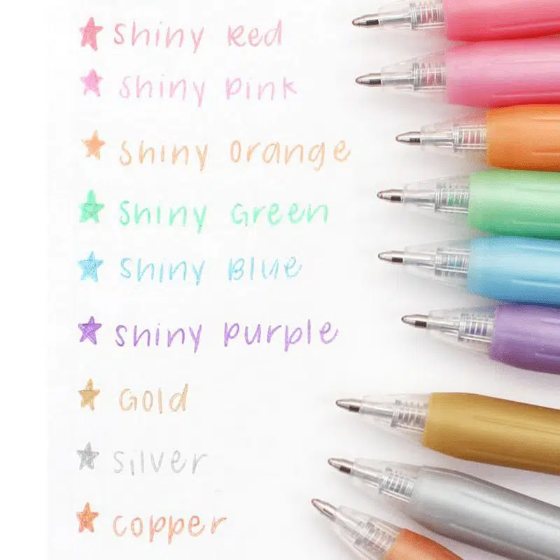 Set de 9 Lápices Tinta Gel 1.0mm Sarasa Clip Shiny Color Zebra - Imagen 3