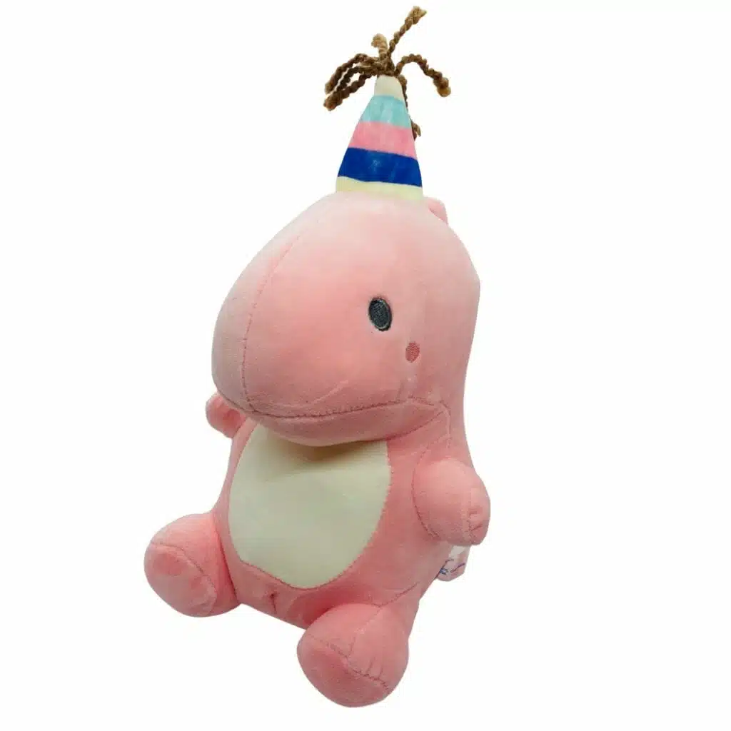 Peluche de Dinosaurio Kawaii de Cumpleaños Rosado - Imagen 1