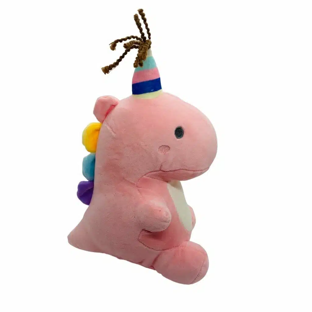 Peluche de Dinosaurio Kawaii de Cumpleaños Rosado - Imagen 4