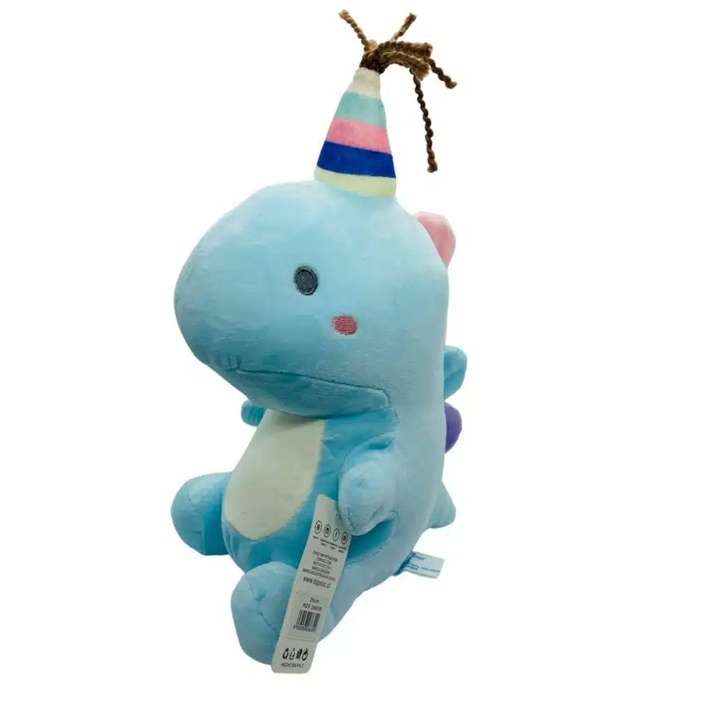 Peluche de Dinosaurio Kawaii de Cumpleaños Celeste - Imagen 1