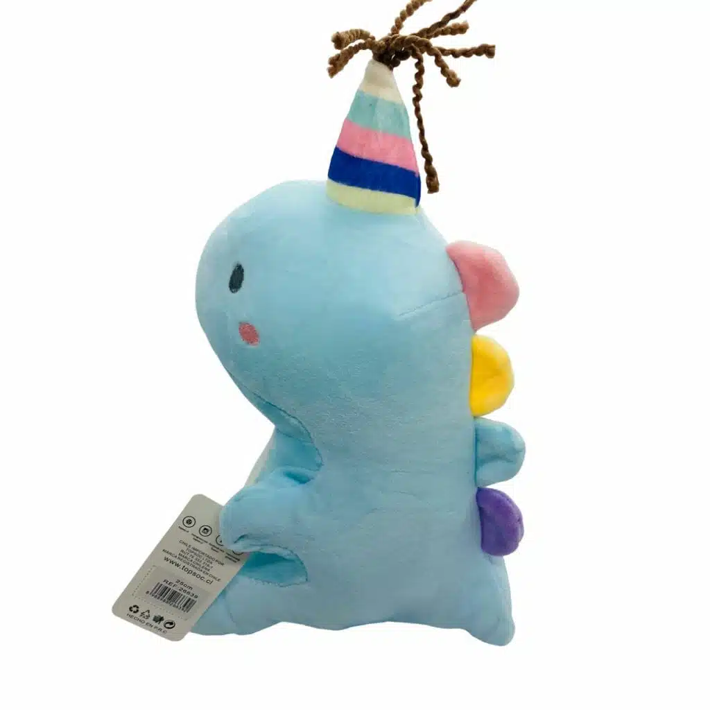 Peluche de Dinosaurio Kawaii de Cumpleaños Celeste - Imagen 2