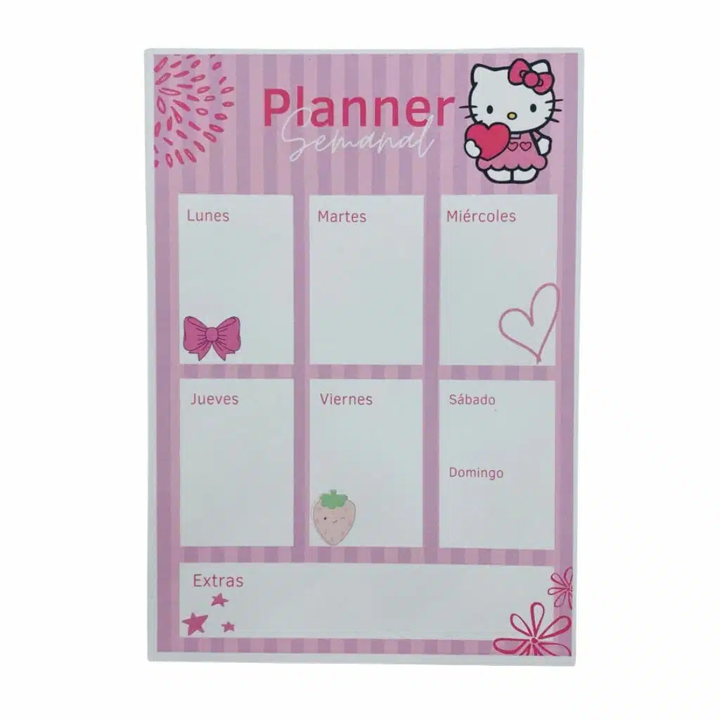 Planner Semanal A5 40 Hojas Diseño Hello Kitty - Imagen 1