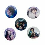 Set de 5 Chapitas Circulares de 25mm Diseño Demon Slayer: Kimetsu no Yaiba