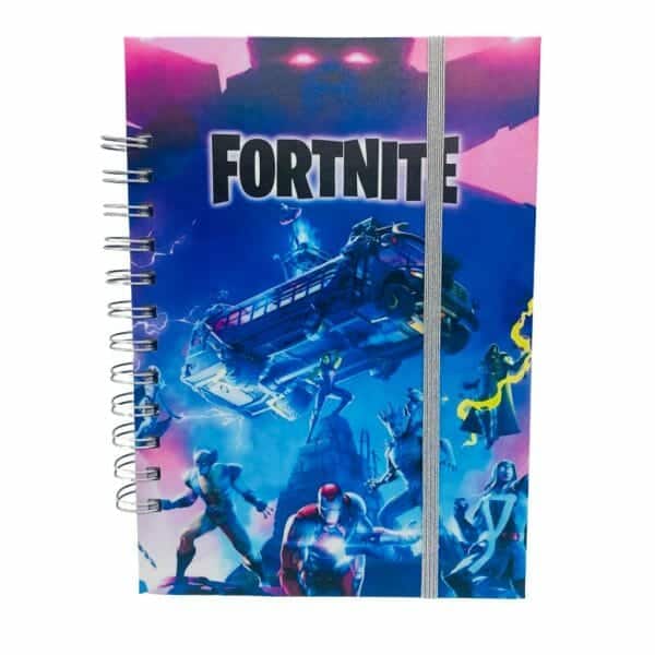 Cuaderno A5 100 Hojas Cuadriculadas 7mm Diseño de Fortnite
