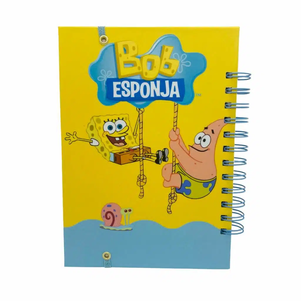 Cuaderno A5 100 Hojas Cuadriculadas 7mm Diseño de Bob Esponja - Imagen 2