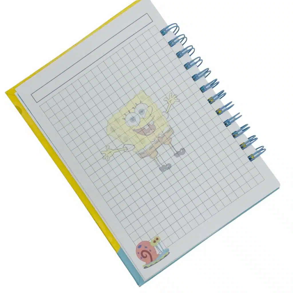 Cuaderno A5 100 Hojas Cuadriculadas 7mm Diseño de Bob Esponja - Imagen 7