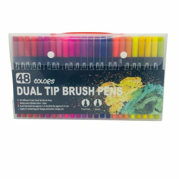 Set de 48 Lápices Punta Pincel y Marcador