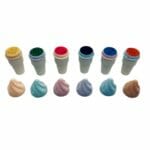 Set de 6 Timbres de Colores Diseño Barquillo de Helado - Imagen 2