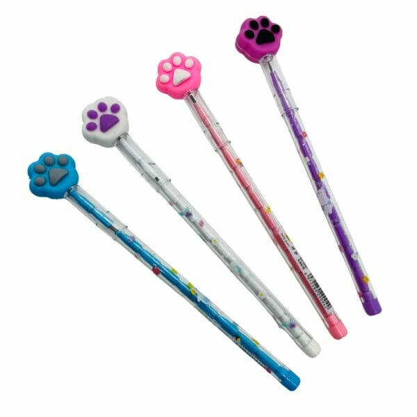 Lápiz Grafito HB con Puntas Intercambiables Modelo de Garrita de Gato (Elige Color)