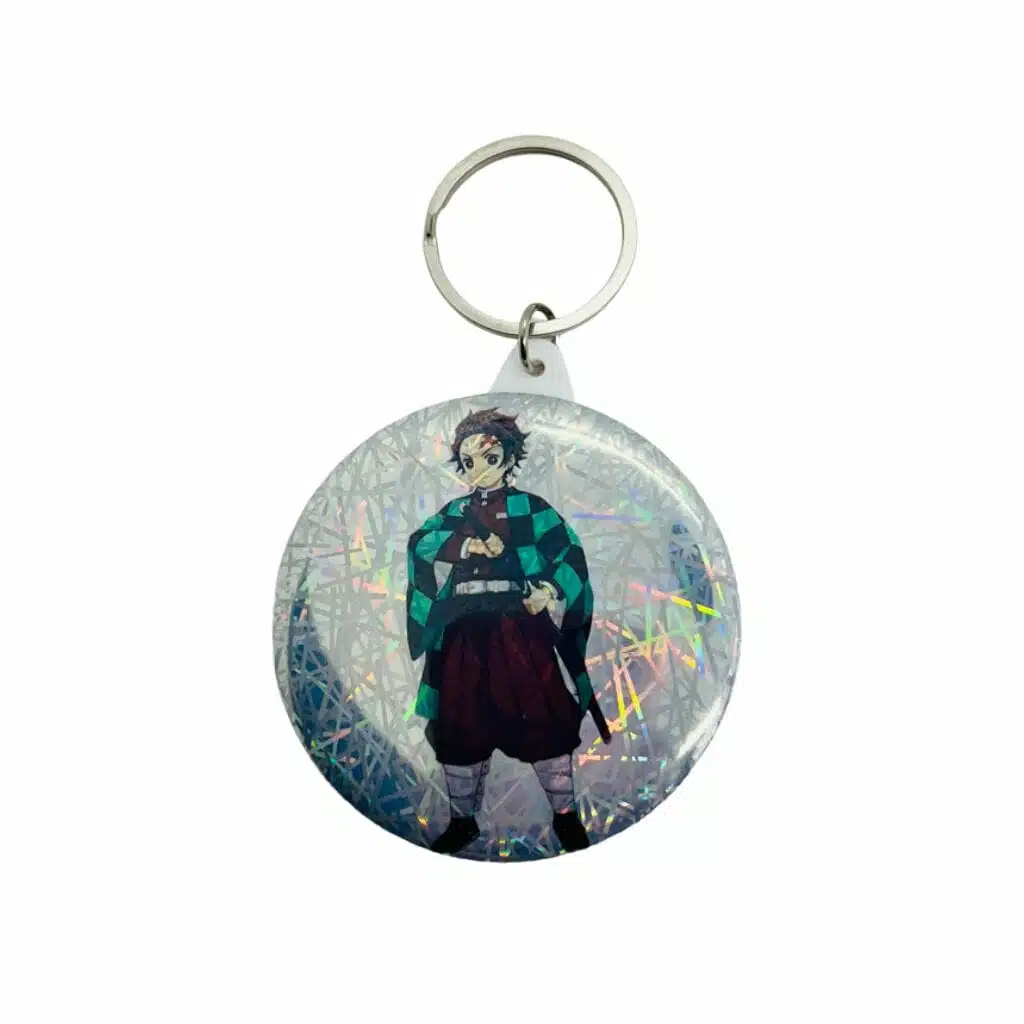 Chapita Circular de 58mm con Espejo Tipo Llavero Diseño de Tanjiro Kamado / Demon Slayer: Kimetsu no Yaiba - Imagen 1