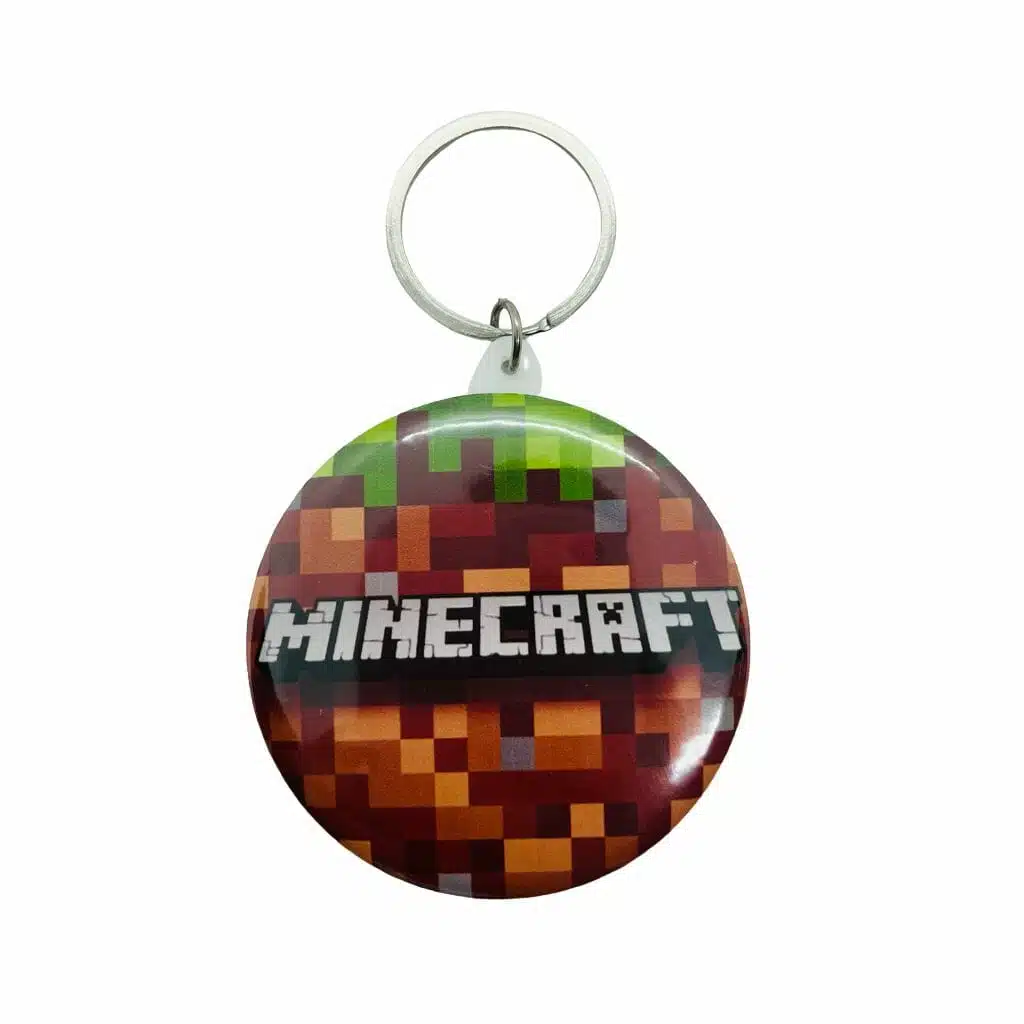 Chapita Circular de 58mm Tipo Llavero Diseño de Minecraft - Imagen 1