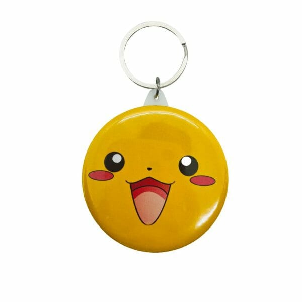 Chapita Circular de 58mm Tipo Llavero Diseño de Pikachu / Pokémon