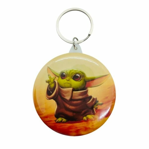 Chapita Circular de 58mm Tipo Llavero Diseño de Baby Yoda
