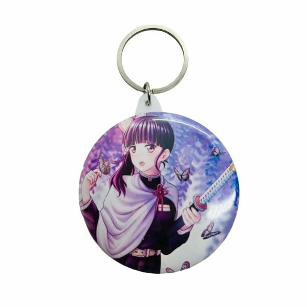 Chapita Circular de 58mm con Espejo Tipo Llavero Diseño de Kanao Tsuyuri / Demon Slayer: Kimetsu no Yaiba