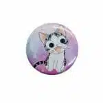 Chapita Circular de 58mm con Espejo Diseño de Gatito Kawaii