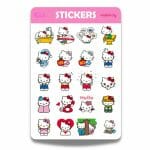 Lámina de Stickers Diseño Hello Kitty