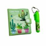 Mini Libreta 42 Hojas Con Mini Lápiz Pasta Azul Modelo de Cactus (Elige Diseño) - Imagen 3