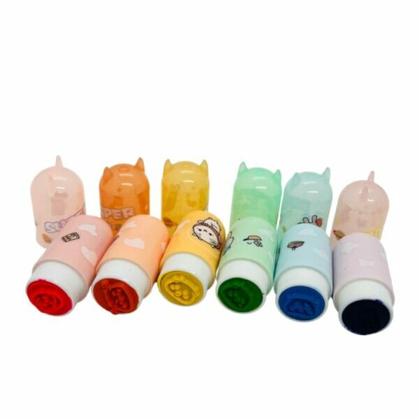 Set de 6 Timbres de Colores Diseño de Ternero