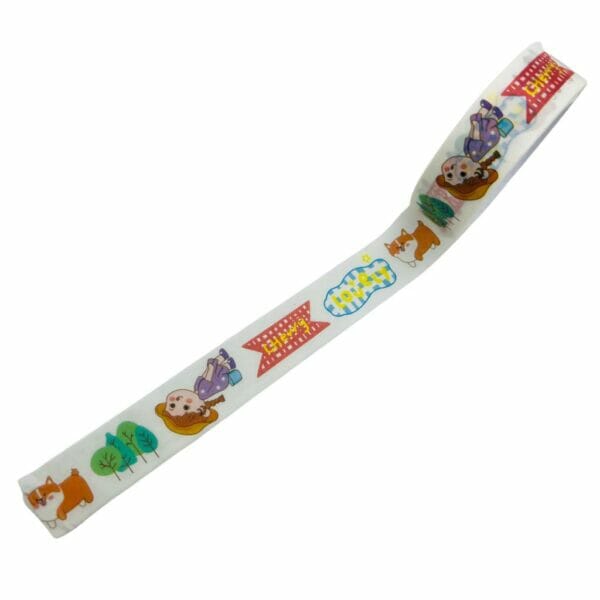 Cinta Washi Tape 5m Diseño de Niña con Perrito