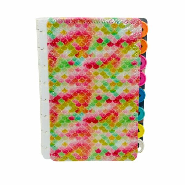 Libreta A5 de Discos 80 Hojas de Puntos Diseño Escamas de Sirena Glitter