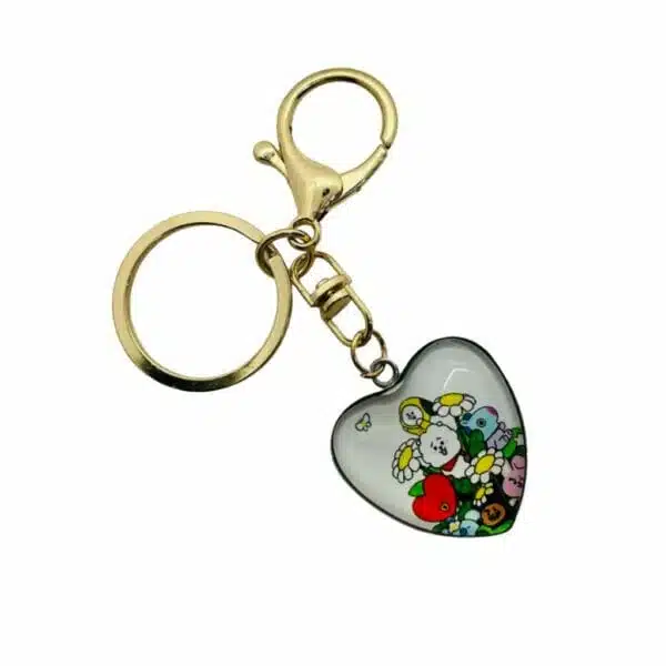 Llavero con Gancho Modelo de Corazón Blanco Personajes BT21