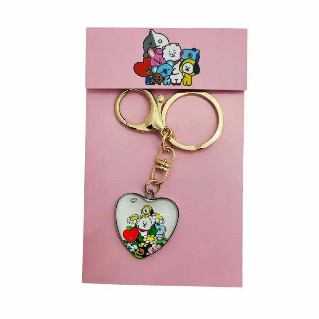 Llavero con Gancho Modelo de Corazón Blanco Personajes BT21 - Imagen 2