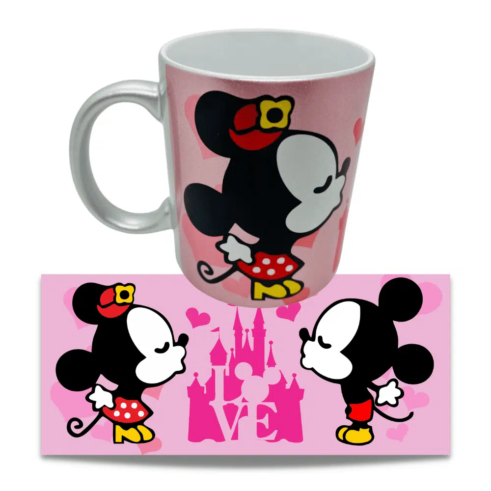 Tazón 325ml Metalizado Diseño Mickey y Minnie Love - Imagen 2