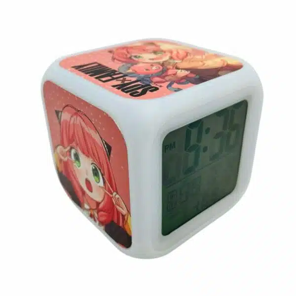 Reloj Despertador Digital Cambia Color Diseño de Anya Forger / Spy x Family