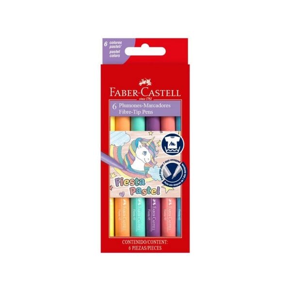 Set de 6 Marcadores Fiesta Pastel Faber-Castell