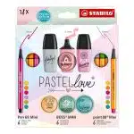 Set de 18 Stabilo Pastel Love (6 Mini Pen 68 + 6 Mini Boss + 6 Mini Point 88) - Special Edition