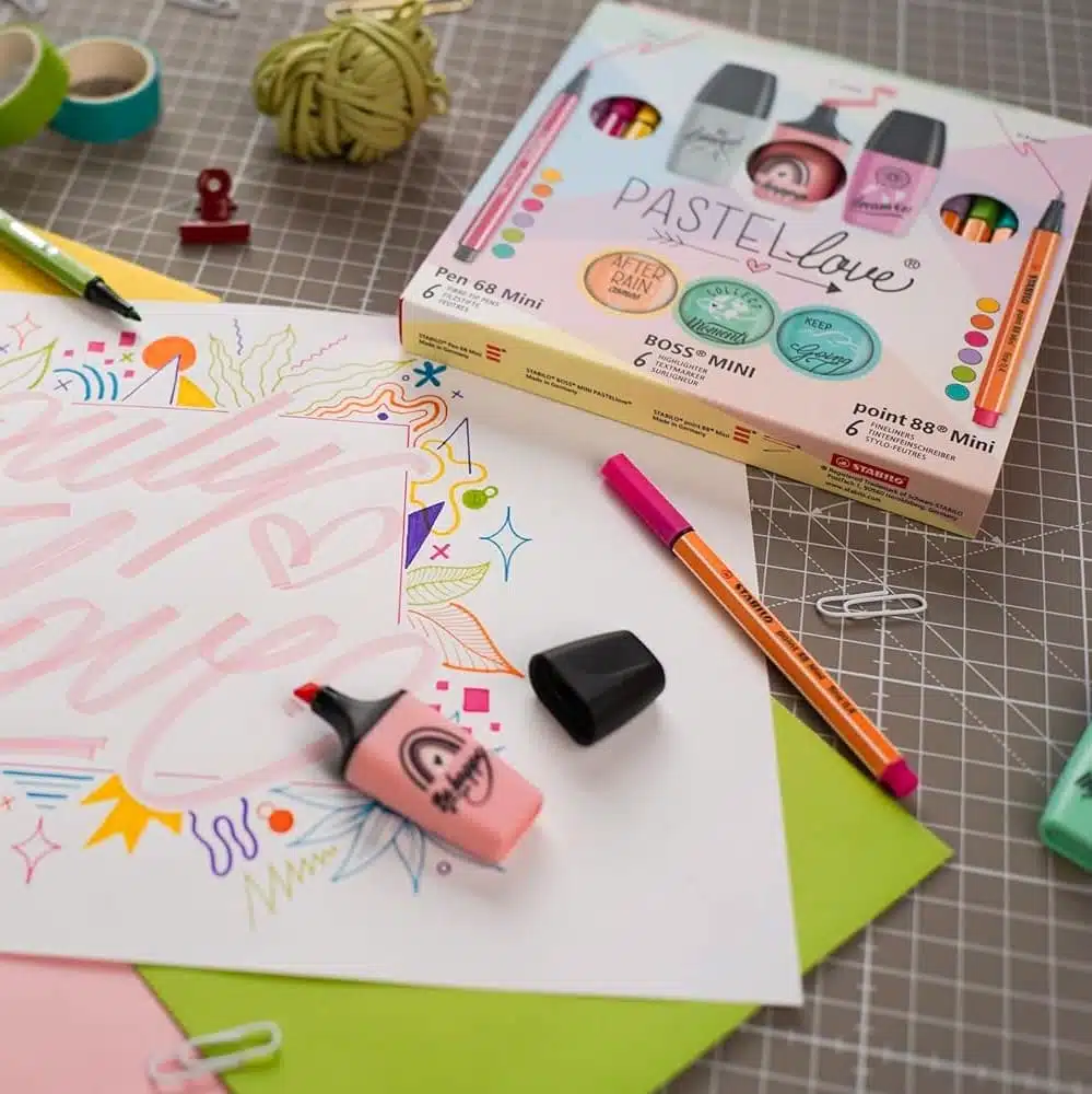 Set de 18 Stabilo Pastel Love (6 Mini Pen 68 + 6 Mini Boss + 6 Mini Point 88) - Special Edition - Imagen 4