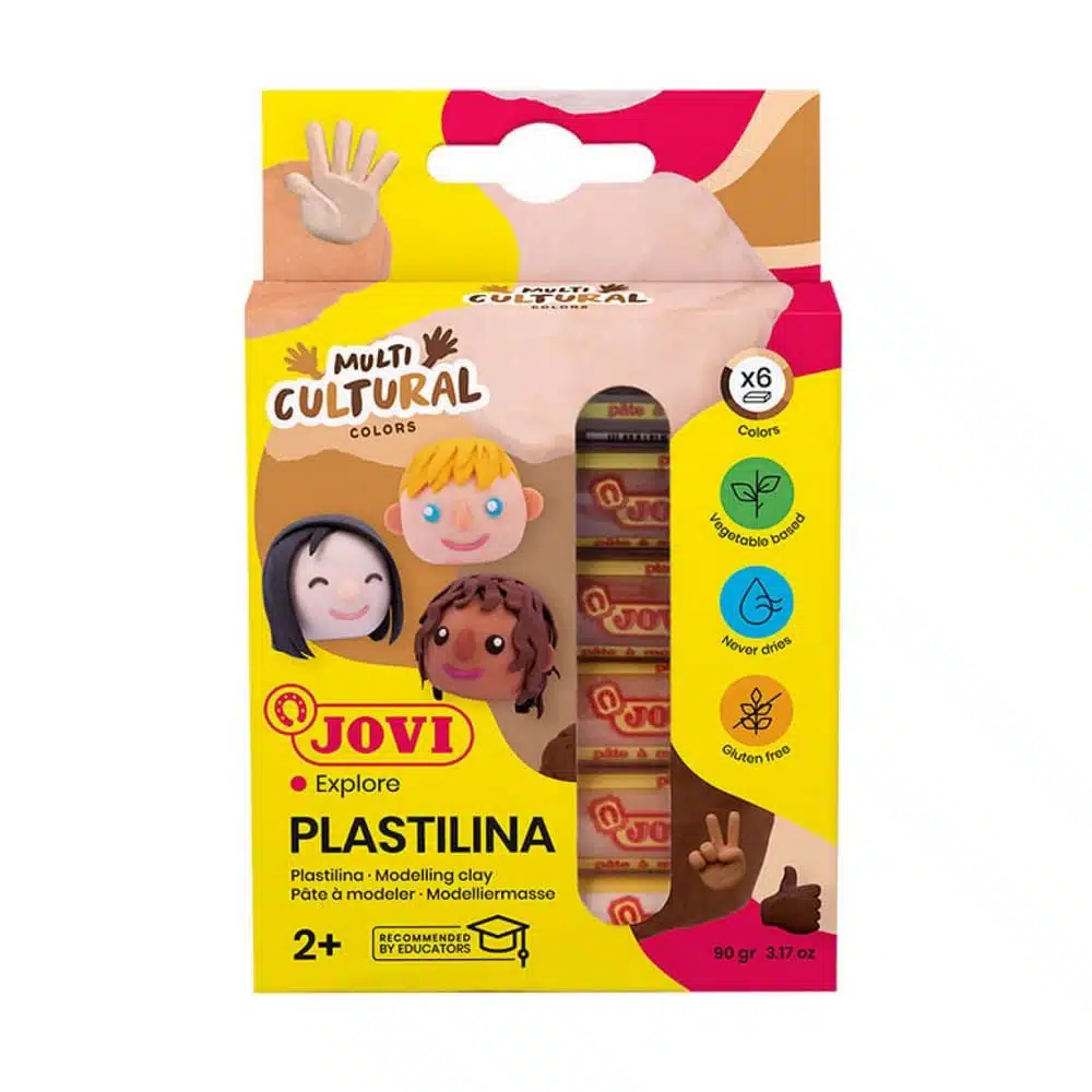 Set de 6 Barras de Plastilina 15g Colores Multicultural Jovi - Imagen 1