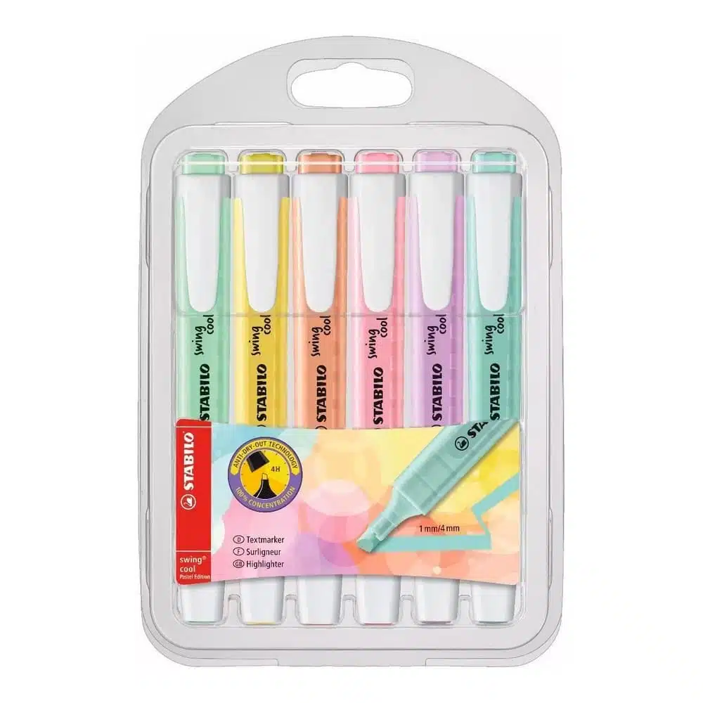 Set de 6 Destacadores Stabilo Swing Cool Pastel - Imagen 1
