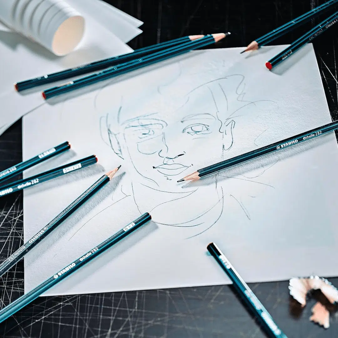 Set de 6 Lápices Grafito Stabilo Othello Arty (2B-B-HB-F-H-2H) - Imagen 2