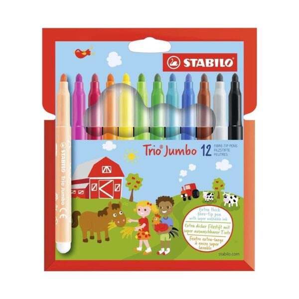 Set de 12 Marcadores 3.0mm Stabilo Trio Jumbo