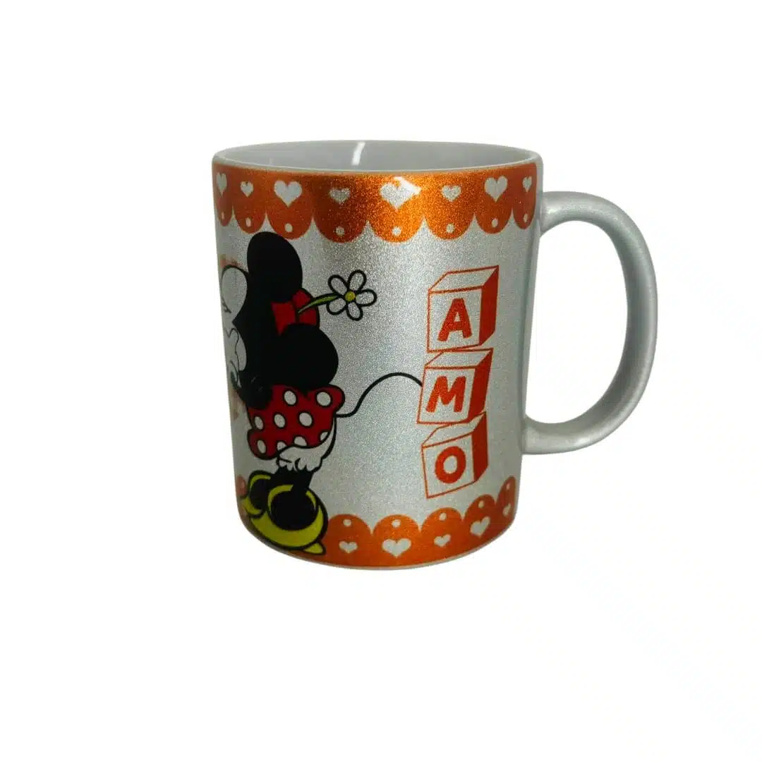 Tazón 325ml Metalizado Diseño Mickey y Minnie Te Amo - Imagen 1