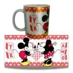Tazón 325ml Metalizado Diseño Mickey y Minnie Te Amo - Imagen 2