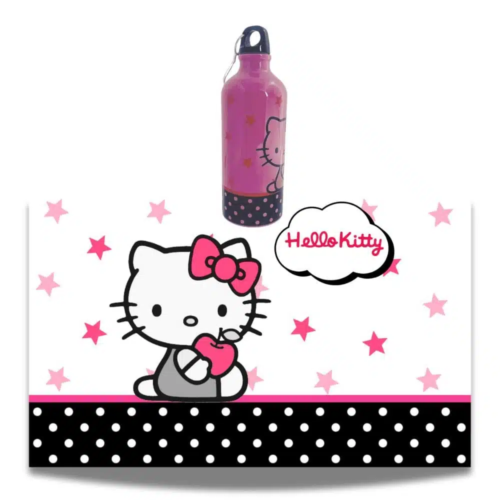 TYB011_2 Botella Metálica Rosada 600ml Hello Kitty - Imagen 2
