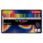 Caja Metálica de 30 Stabilo Pen 68 Brush Arty