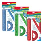 Set de Dibujo Flexible Regla - Escuadra y Transportador Keyroad (Elige Color)