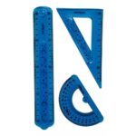 Set de Dibujo Flexible Regla - Escuadra y Transportador Keyroad (Elige Color) - Imagen 2