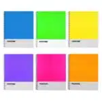 Set 6 Cuadernos Universitarios 100 Hojas Cuadriculadas 7mm Fluor Pantone - Imagen 2
