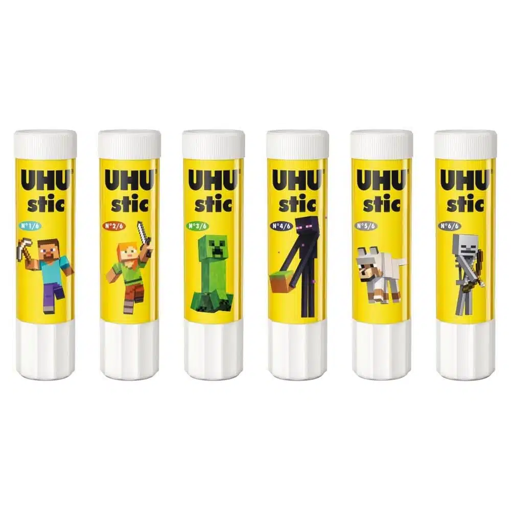 40267203-2 Pegamento en Barra 21g UHU Stic Minecraft (Elige Diseño) - Imagen 1