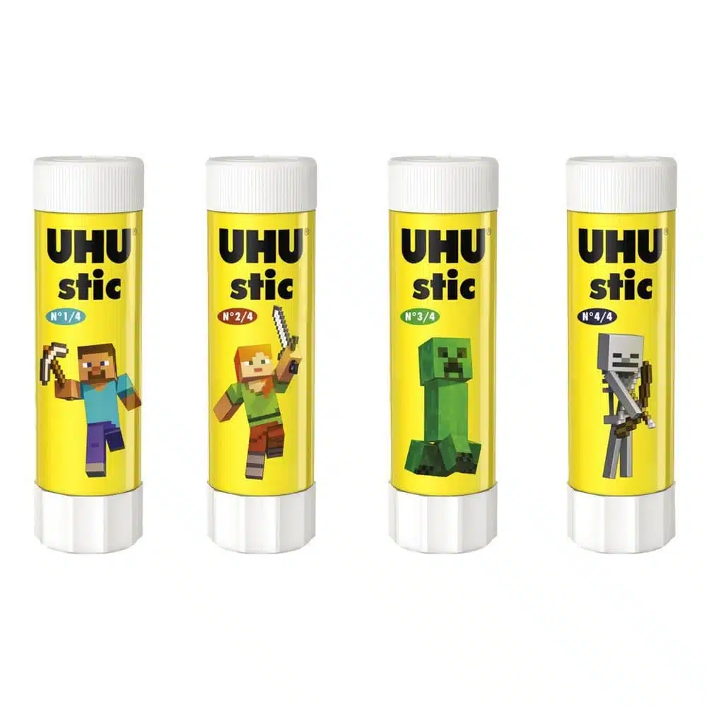 40267227-2 Pegamento en Barra 40g UHU Stic Minecraft (Elige Diseño) - Imagen 1