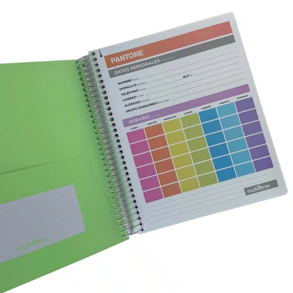 Cuaderno Medio Oficio 150 Hojas Cuadriculadas 5mm Pasteles Pantone (Elige Color) - Imagen 3