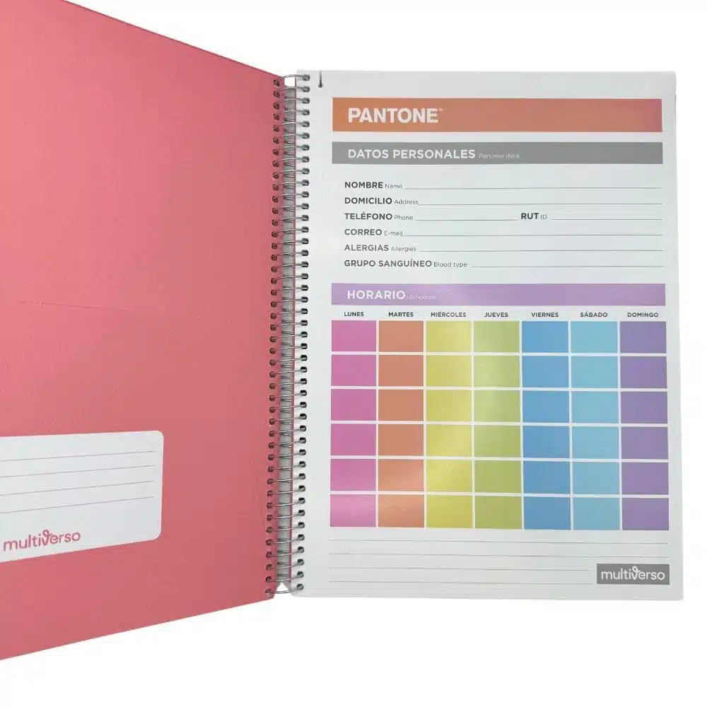 Cuaderno 120 Hojas Cuadriculadas 7mm Colores Trends Pantone (Elige Color) - Imagen 4