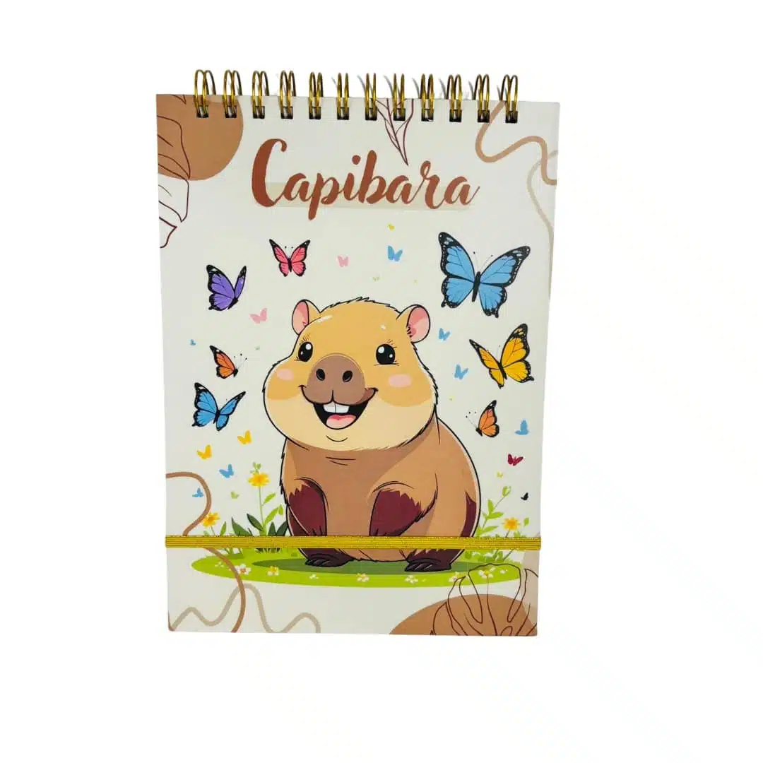 Croquera B5 100 Hojas Lisas Blancas Diseño Capibara - Imagen 1