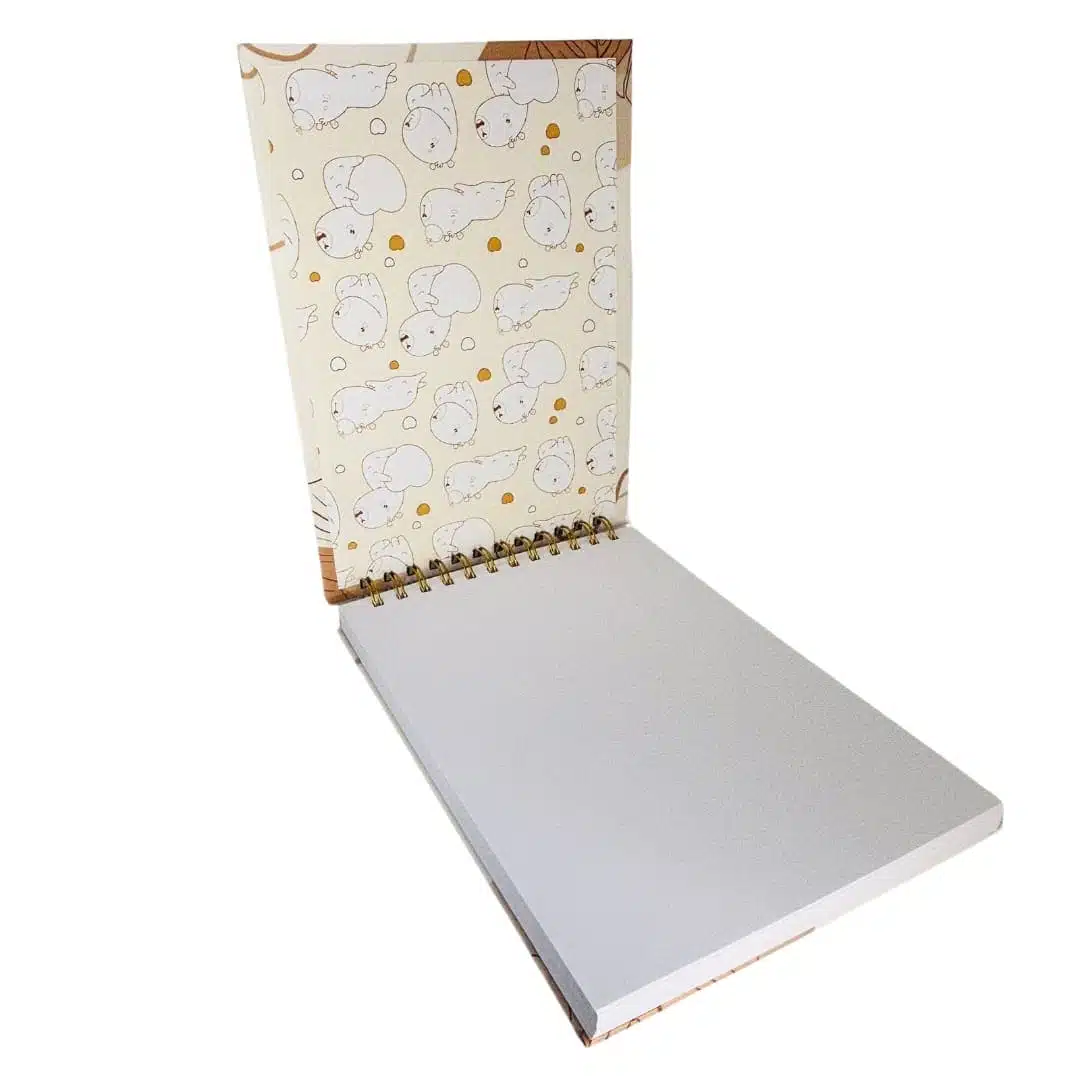 Croquera B5 100 Hojas Lisas Blancas Diseño Capibara - Imagen 2