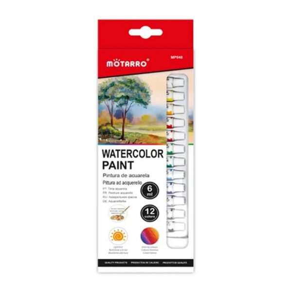 Set de 12 Pinturas 6ml Acuarelas Motarro