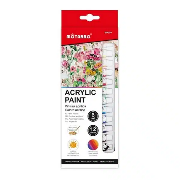 Set de 12 Pinturas 6ml Acrílicas Motarro
